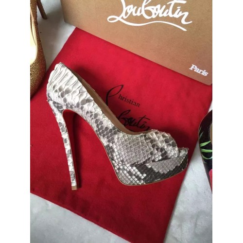 Christian Louboutin lady peep python gray